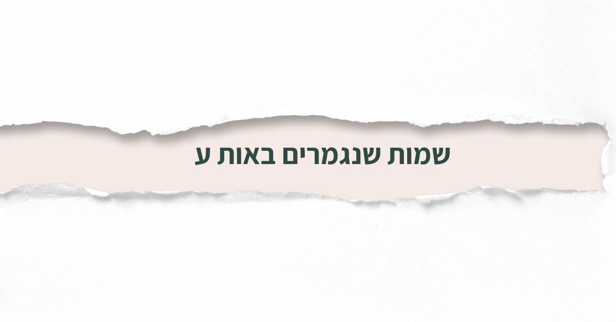 שמות שנגמרים באות ע