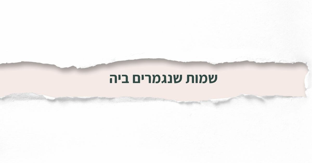 שמות שנגמרים ביה