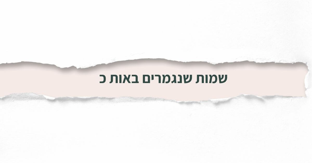 שמות שנגמרים באות כ