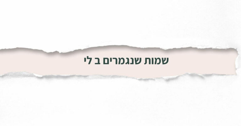 שמות שנגמרים ב לי