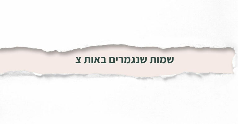 שמות שנגמרים באות צ