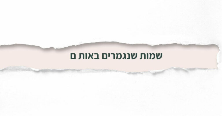 שמות שנגמרים באות ם