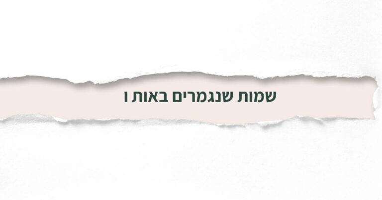 שמות שנגמרים באות ו